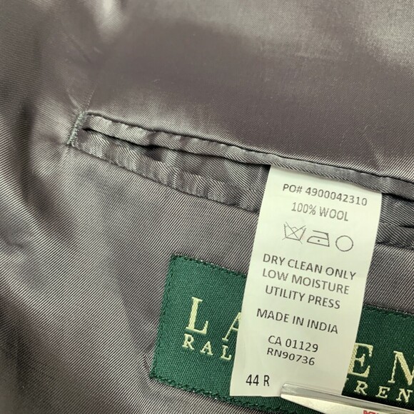 Ralph Lauren Men's Blazer Jacket 44 Regular Black Gray White 100% Wool - Picture 10 of 10
